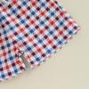 imageKuriozud 4th Of July Baby Boy Girl Outfit Toddler USA Flag Tshirt Top And Plaid Shorts 2pcs Set Fourth Of July ClothesB Plaidwhite