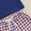 imageKuriozud 4th Of July Baby Boy Girl Outfit Toddler USA Flag Tshirt Top And Plaid Shorts 2pcs Set Fourth Of July ClothesUsablue