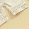 imageKuriozud Baby Girl Boy Silk Pajamas Summer Pjs Stain Onesie Romper OnePiece Jumpsuit Lapel Button Down Sleepwear 024MBeige