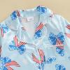 imageKuriozud Baby Girl Boy Silk Pajamas Summer Pjs Stain Onesie Romper OnePiece Jumpsuit Lapel Button Down Sleepwear 024MBlue B