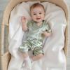 imageKuriozud Baby Girl Boy Silk Pajamas Summer Pjs Stain Onesie Romper OnePiece Jumpsuit Lapel Button Down Sleepwear 024MGreen