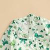 imageKuriozud Baby Girl Boy Silk Pajamas Summer Pjs Stain Onesie Romper OnePiece Jumpsuit Lapel Button Down Sleepwear 024MGreen St Patricks Day Clover