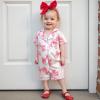 imageKuriozud Baby Girl Boy Silk Pajamas Summer Pjs Stain Onesie Romper OnePiece Jumpsuit Lapel Button Down Sleepwear 024MPink Bow B
