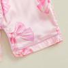 imageKuriozud Baby Girl Boy Silk Pajamas Summer Pjs Stain Onesie Romper OnePiece Jumpsuit Lapel Button Down Sleepwear 024MPink Bow B