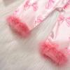 imageKuriozud Baby Girl Boy Silk Pajamas Summer Pjs Stain Onesie Romper OnePiece Jumpsuit Lapel Button Down Sleepwear 024MPink Bow a