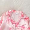 imageKuriozud Baby Girl Boy Silk Pajamas Summer Pjs Stain Onesie Romper OnePiece Jumpsuit Lapel Button Down Sleepwear 024MPink Bow a