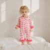 imageKuriozud Baby Girl Boy Silk Pajamas Summer Pjs Stain Onesie Romper OnePiece Jumpsuit Lapel Button Down Sleepwear 024MPink Bowplaid