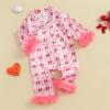 imageKuriozud Baby Girl Boy Silk Pajamas Summer Pjs Stain Onesie Romper OnePiece Jumpsuit Lapel Button Down Sleepwear 024MPink Bowplaid