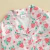 imageKuriozud Baby Girl Boy Silk Pajamas Summer Pjs Stain Onesie Romper OnePiece Jumpsuit Lapel Button Down Sleepwear 024MPink Bowstrawberry