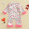 imageKuriozud Baby Girl Boy Silk Pajamas Summer Pjs Stain Onesie Romper OnePiece Jumpsuit Lapel Button Down Sleepwear 024MPink Bowstrawberry