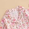 imageKuriozud Baby Girl Boy Silk Pajamas Summer Pjs Stain Onesie Romper OnePiece Jumpsuit Lapel Button Down Sleepwear 024MPink Easter Bowbunny