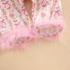 imageKuriozud Baby Girl Boy Silk Pajamas Summer Pjs Stain Onesie Romper OnePiece Jumpsuit Lapel Button Down Sleepwear 024MPink Easter Bowbunny
