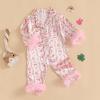 imageKuriozud Baby Girl Boy Silk Pajamas Summer Pjs Stain Onesie Romper OnePiece Jumpsuit Lapel Button Down Sleepwear 024MPink Easter Bowbunny
