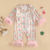 imageKuriozud Baby Girl Boy Silk Pajamas Summer Pjs Stain Onesie Romper OnePiece Jumpsuit Lapel Button Down Sleepwear 024MPink Easter Boweggs
