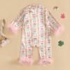 imageKuriozud Baby Girl Boy Silk Pajamas Summer Pjs Stain Onesie Romper OnePiece Jumpsuit Lapel Button Down Sleepwear 024MPink Easter Boweggs