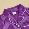 imageKuriozud Baby Girl Boy Silk Pajamas Summer Pjs Stain Onesie Romper OnePiece Jumpsuit Lapel Button Down Sleepwear 024MPurple