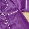 imageKuriozud Baby Girl Boy Silk Pajamas Summer Pjs Stain Onesie Romper OnePiece Jumpsuit Lapel Button Down Sleepwear 024MPurple
