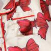 imageKuriozud Baby Girl Boy Silk Pajamas Summer Pjs Stain Onesie Romper OnePiece Jumpsuit Lapel Button Down Sleepwear 024MRed Bow