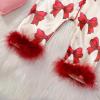 imageKuriozud Baby Girl Boy Silk Pajamas Summer Pjs Stain Onesie Romper OnePiece Jumpsuit Lapel Button Down Sleepwear 024MRed Bow