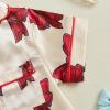imageKuriozud Baby Girl Boy Silk Pajamas Summer Pjs Stain Onesie Romper OnePiece Jumpsuit Lapel Button Down Sleepwear 024MRed Bow B