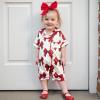 imageKuriozud Baby Girl Boy Silk Pajamas Summer Pjs Stain Onesie Romper OnePiece Jumpsuit Lapel Button Down Sleepwear 024MRed Bow B