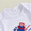 imageKuriozud My First 4th of July Outfit Baby Boy American Flag Onesie USA Bubble RomperShorts Set Fourth of July ClothesWhite Blue B