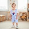 imageKuriozud My First 4th of July Outfit Baby Boy American Flag Onesie USA Bubble RomperShorts Set Fourth of July ClothesWhite Blue B