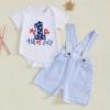 imageKuriozud My First 4th of July Outfit Baby Boy American Flag Onesie USA Bubble RomperShorts Set Fourth of July ClothesWhite Blue C