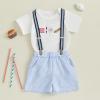 imageKuriozud My First 4th of July Outfit Baby Boy American Flag Onesie USA Bubble RomperShorts Set Fourth of July ClothesWhite Blue D