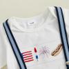 imageKuriozud My First 4th of July Outfit Baby Boy American Flag Onesie USA Bubble RomperShorts Set Fourth of July ClothesWhite Blue D