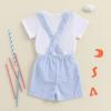 imageKuriozud My First 4th of July Outfit Baby Boy American Flag Onesie USA Bubble RomperShorts Set Fourth of July ClothesWhite Blue a