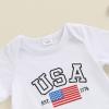 imageKuriozud My First 4th of July Outfit Baby Boy American Flag Onesie USA Bubble RomperShorts Set Fourth of July ClothesWhite Blue a