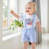 imageKuriozud My First 4th of July Outfit Baby Boy American Flag Onesie USA Bubble RomperShorts Set Fourth of July ClothesWhite Blue a