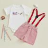 imageKuriozud My First 4th of July Outfit Baby Boy American Flag Onesie USA Bubble RomperShorts Set Fourth of July ClothesWhite Red B