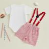 imageKuriozud My First 4th of July Outfit Baby Boy American Flag Onesie USA Bubble RomperShorts Set Fourth of July ClothesWhite Red B