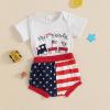 imageKuriozud My First 4th of July Outfit Baby Boy American Flag Onesie USA Bubble RomperShorts Set Fourth of July ClothesWhite Red Blue B