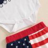 imageKuriozud My First 4th of July Outfit Baby Boy American Flag Onesie USA Bubble RomperShorts Set Fourth of July ClothesWhite Red Blue B