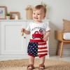 imageKuriozud My First 4th of July Outfit Baby Boy American Flag Onesie USA Bubble RomperShorts Set Fourth of July ClothesWhite Red Blue a