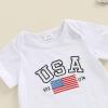 imageKuriozud My First 4th of July Outfit Baby Boy American Flag Onesie USA Bubble RomperShorts Set Fourth of July ClothesWhite Red a