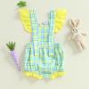 imageKuriozud Newborn Baby Easter Outfit Baby Boy Girl Eggs Overall Romper Jumpsuit Cute Spring Chicken Baby ClothesChicken Yellow Baby Girl