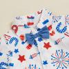 imageKuriozud Toddler Baby Boy 4th JulyHalloweenChristmas Outfits Button Down Shirt Short Pants Set Festivel Clothes4th of July Bluea