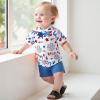 imageKuriozud Toddler Baby Boy 4th JulyHalloweenChristmas Outfits Button Down Shirt Short Pants Set Festivel Clothes4th of July Bluea