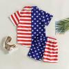 imageKuriozud Toddler Baby Boy 4th JulyHalloweenChristmas Outfits Button Down Shirt Short Pants Set Festivel Clothes4th of July Outfits Classics Usa Flag