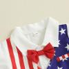 imageKuriozud Toddler Baby Boy 4th JulyHalloweenChristmas Outfits Button Down Shirt Short Pants Set Festivel Clothes4th of July Outfits Flag a