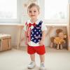 imageKuriozud Toddler Baby Boy 4th JulyHalloweenChristmas Outfits Button Down Shirt Short Pants Set Festivel Clothes4th of July Outfits Flag a