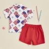 imageKuriozud Toddler Baby Boy 4th JulyHalloweenChristmas Outfits Button Down Shirt Short Pants Set Festivel Clothes4th of July Redb
