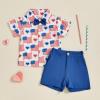 imageKuriozud Toddler Baby Boy 4th JulyHalloweenChristmas Outfits Button Down Shirt Short Pants Set Festivel Clothes4th of July Redd