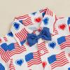 imageKuriozud Toddler Baby Boy 4th JulyHalloweenChristmas Outfits Button Down Shirt Short Pants Set Festivel Clothes4th of July Redd