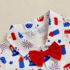 imageKuriozud Toddler Baby Boy 4th JulyHalloweenChristmas Outfits Button Down Shirt Short Pants Set Festivel Clothes4th of July Rede