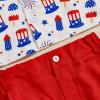 imageKuriozud Toddler Baby Boy 4th JulyHalloweenChristmas Outfits Button Down Shirt Short Pants Set Festivel Clothes4th of July Rede